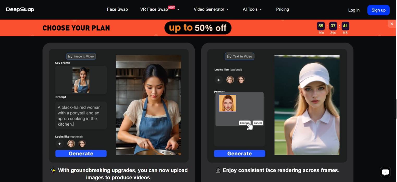 DeepSwap AI Face-Swap Ergebnis DeepSwap AI Face-Swap Ergebnis