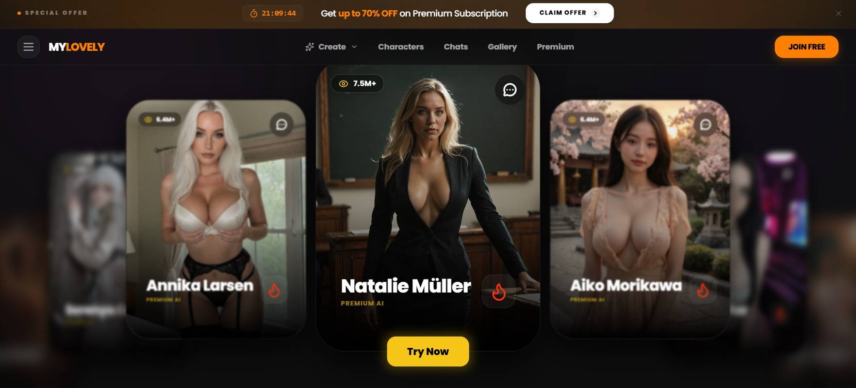 MyLovely.ai KI-Freundin Interface